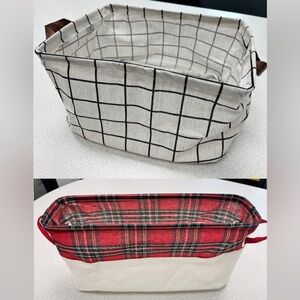 Plaid and Grid Patterned Storage Bins